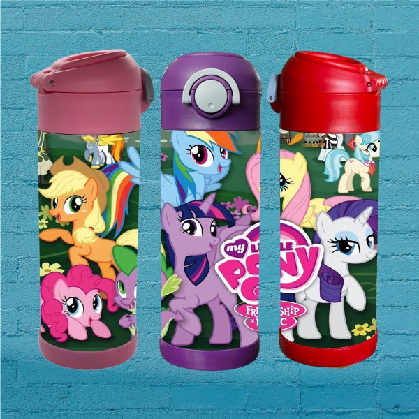 My Little Pony 12oz Flip Top Kids Bottle. Perfect for School, Camp, & Activities.