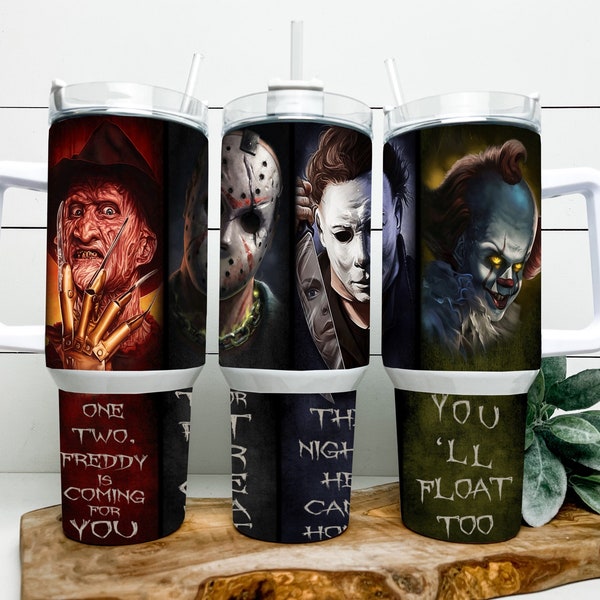 Halloween Horror Movie 40oz Tumbler, Horror Characters , Horror Movie Tumbler, Horror Movie Cup, Horror Movie Gifts, Horror movie characters