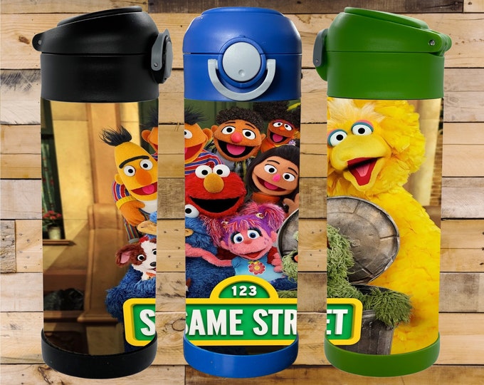 Sesame Street 12oz Flip Top Kids Bottle. Perfect for School, Camp, & Activities.