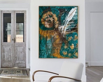 Modern Abstract Painting Print, Contemporary Giclée Wall Art, Poet's Quill