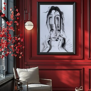 Beautiful Drawing New House Gift For Her Expressionist Surrealistic Print Creative Wall Art For Living Room Art Wall Decor Home Gift Print