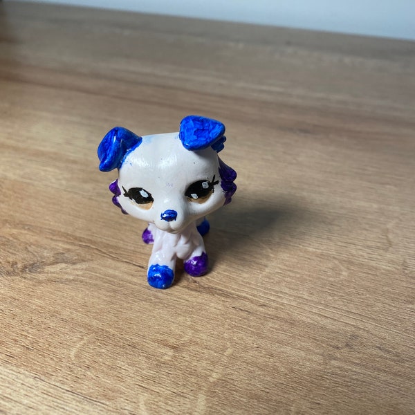 LPS custom painted Collie Dog - Littlest pet shop