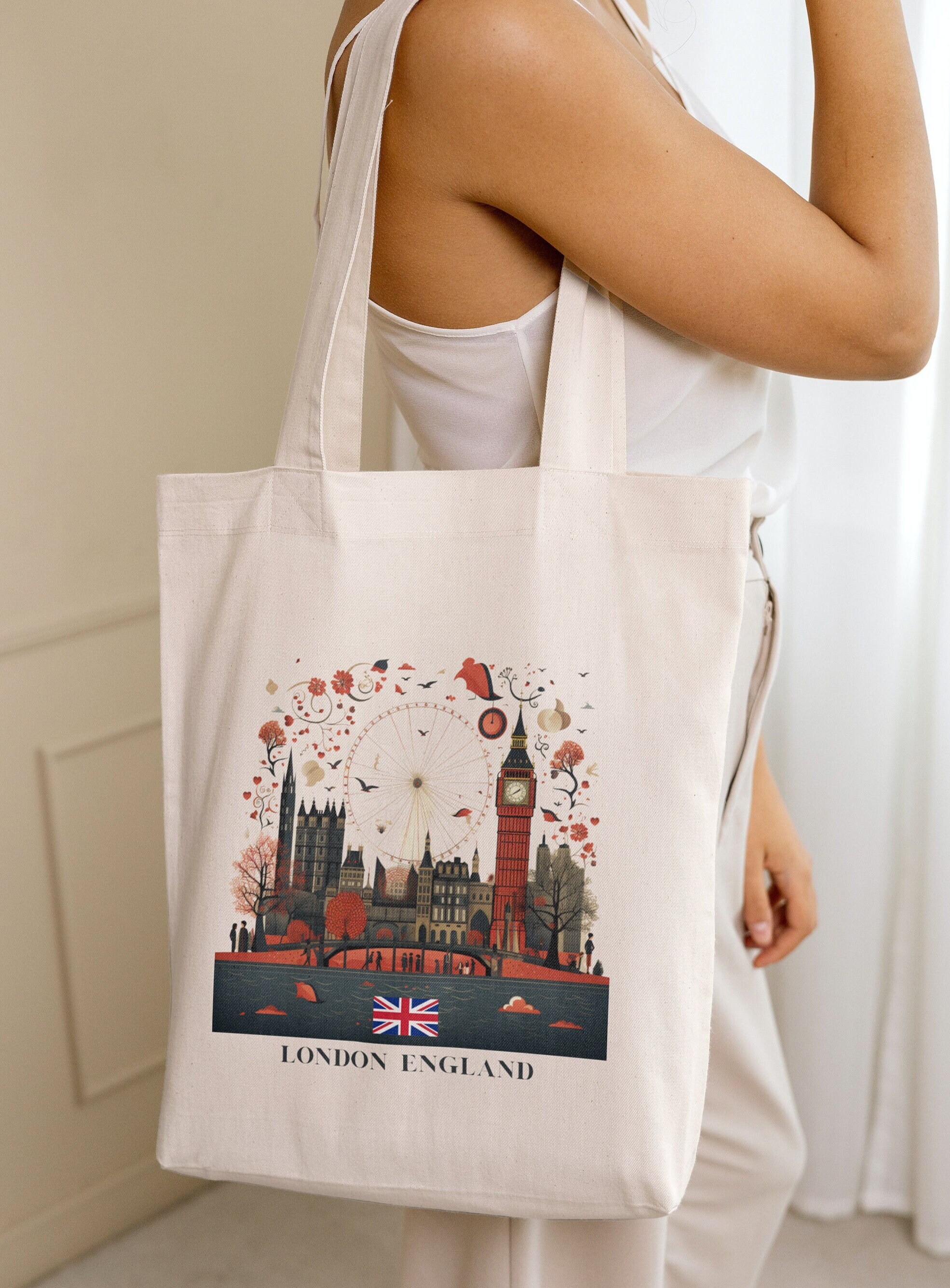 ロンドン キャンバス トートバッグ、ロンドン イングランド 