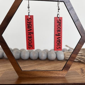 Spooky dangle earrings, acrylic Halloween earrings