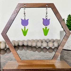 Tulip dangle earrings, multiple colors available
