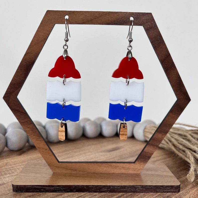 Bomb Pop Dangle Earrings, Ice Cream Earrings, Popsicle Earrings Etsy