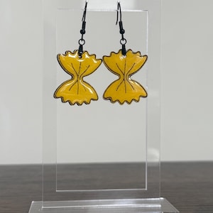 Farfalle Pasta Wooden Dangle Earrings
