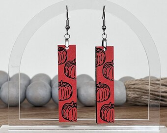 Pumpkin Dangle earrings, Acrylic fall earrings