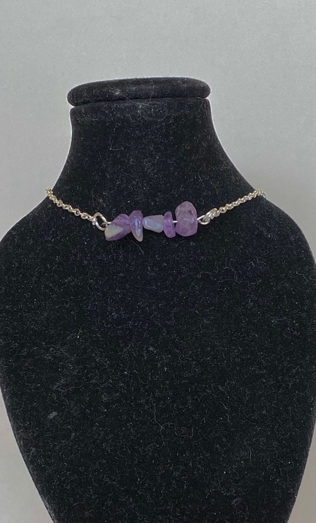 Handmade Amethyst Necklace: Silver or Gold Chain - Etsy