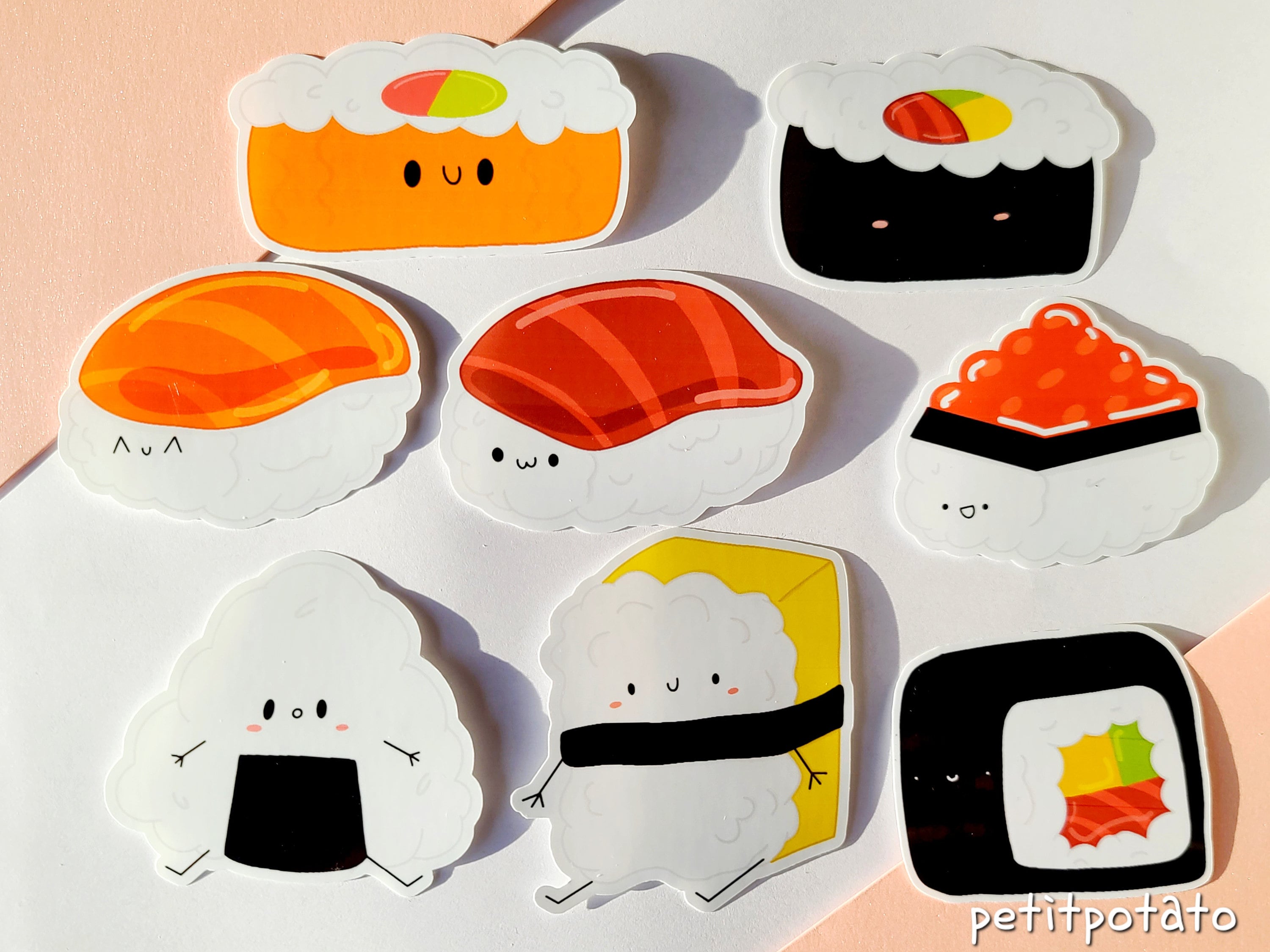 Foodie, Sushi & Fast Food Sticker Sheet A6