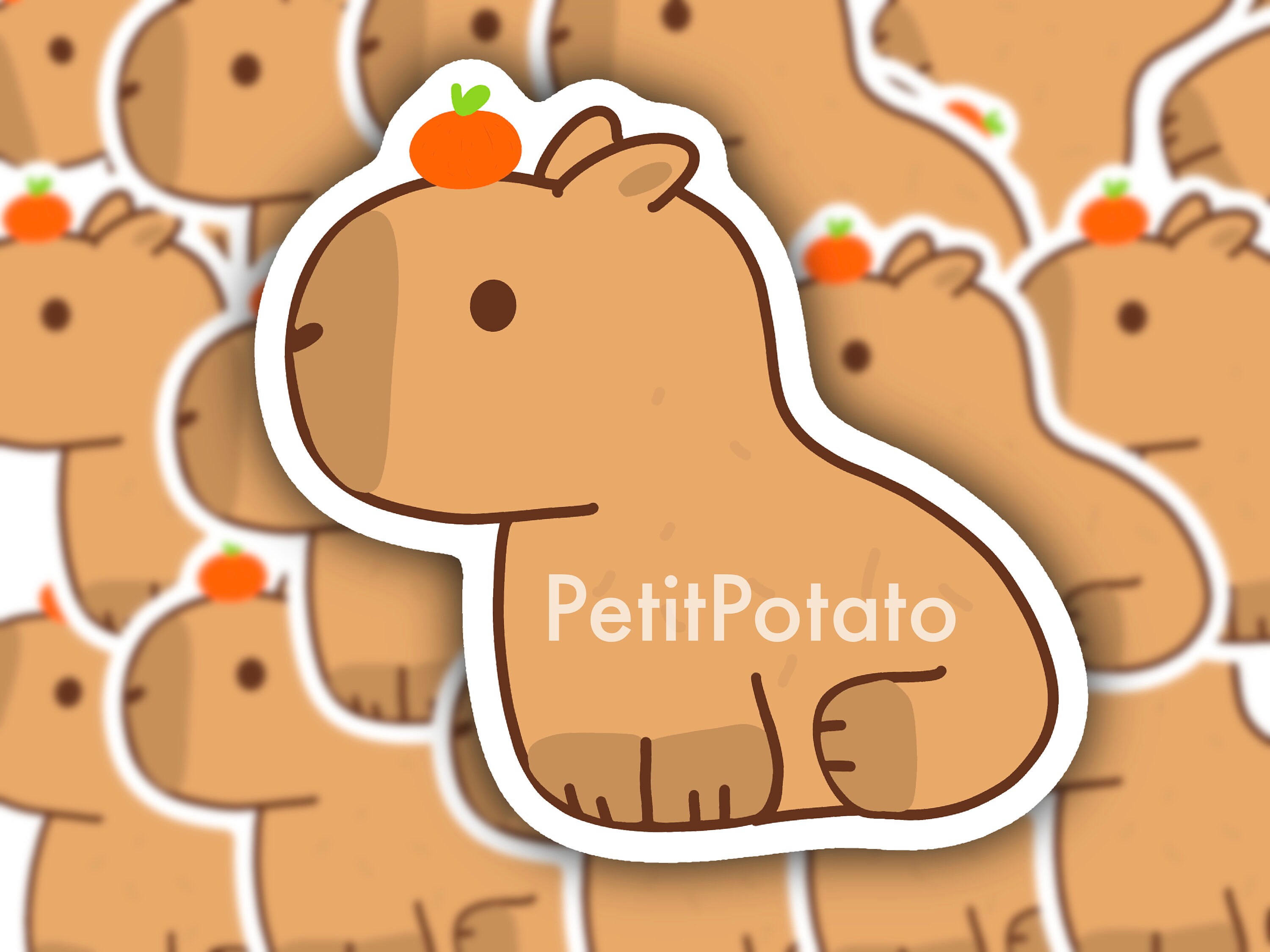 Capybara Sticker | Waterproof Sticker | Cute Capybara Sticker | Cute ...