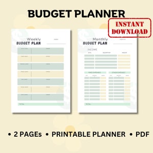 Budget Planner Printable, Finance Planner Weekly and Monthly Budget Planner Printable, Budget Template, Printable Budget Planner
