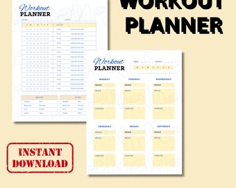 Fitness Planner, Weight Loss Tracker, Workout Planner Journal, Wellness, Self Care, Workout Diary, Workout Log, Digital download
