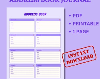 Libreta de direcciones imprimible, Planificador de emergencia, Descarga digital, Descarga instantánea, Inserciones de planificador imprimibles, Rastreador de direcciones