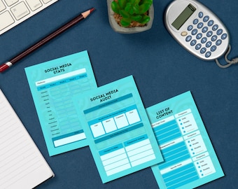 Social Media Planner Printable, Planner Social Media Marketing, Printable Instant Download, Printable Planner Page Social Media Planner 2023