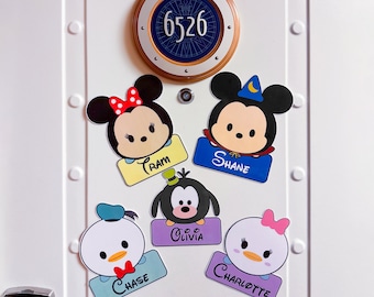 Disney Cruise Door Magnets Decoration with Customized Name Tags