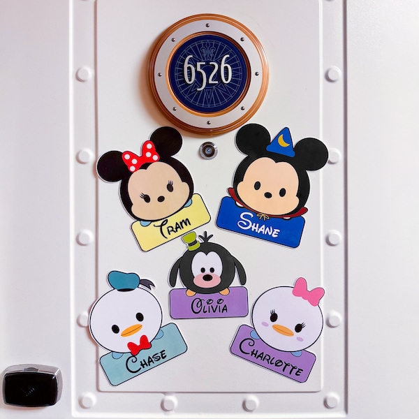 Disney Cruise Door Magnets Decoration with Customized Name Tags