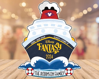 Personalized Disney Cruise Magnet for Stateroom Door | Custom Family Name, Ship & Year | DCL Cruise Cabin Door Decoration