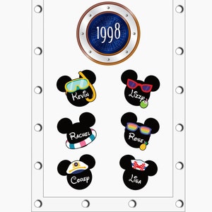 Disney Cruise Mickey/Minnie Door Magnets Decoration - Summer Theme