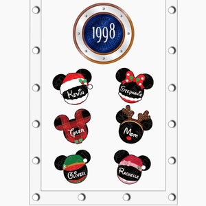 Disney Cruise Mickey/Minnie Door Magnets Decoration - Christmas Theme