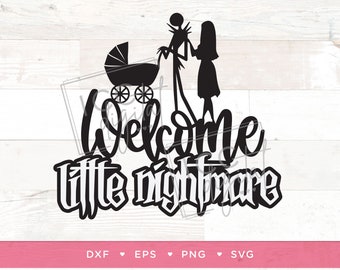 Welcome Little Nightmare Digital File, Before Christmas Vector, Halloween Baby Shower, Gender Reveal, Little Boo is Almost Due, Sublimation
