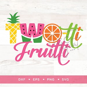 Fichier numérique Twotti Fruitti, lettres de fruits, police de caractères fraise, un dans un melon, tutti fruité grenouillère, sublimation, vecteur, téléchargement numérique