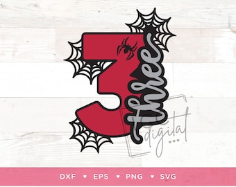 Spider Theme 3rd Birthday Digital File, Spider-Man Cake Topper, 3rd Birthday, Spider Theme TShirt, Sublimation, Vector, Download, SVG, Three