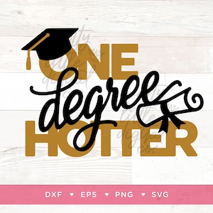 Archivo digital One Degree Hotter, Maestría, Doctorado, Graduación 2024, Camisas de viaje de posgrado, Sublimación, Vector, Descarga digital, SVG, EPS