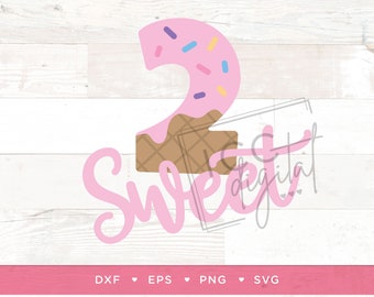 2 Sweet Digital File, Two Sweet, Ice Cream Birthday Theme svg,  Donut Grow Up, Second Birthday, Sublimation, Vector, Digital Download, SVG