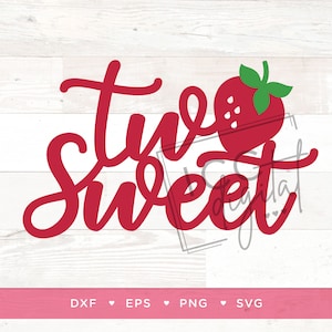 Zwei süße digitale Datei, Beere zwei, Erdbeere zweiter Geburtstag, zwei süße Body, 2. Geburtstag, Sublimation, Vektor, digitaler Download, SVG
