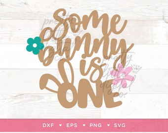 Some Bunny is ONE Digital File, Easter 1st Birthday Cake Topper, Easter Bunny First Birthday, Bunny Ears, Sublimation, Vector, Download, SVG