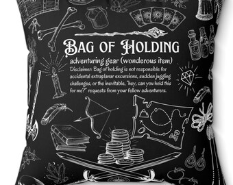 Dungeons and Dragons gift | Bag of holding Pillow | Gift-for-nerds | Dragonful | Fantasy Pillow | DN D gifte | Gaming Decor | Tabletop RPG