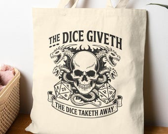 Dungeon and Dragons d20Dice bag | Fantasy totes DND bag | Nerdy tote bags | DMgift | Dungeon master | Reusable Grocery Bag | DND gift ideas
