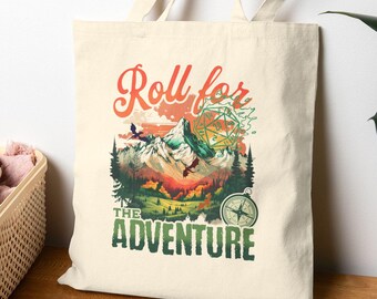 Dungeons and dragons gift| Roll for adventure tote bag| tt RPG Gift-for dnd players |Dnd fatnasie tote bags |DM gift | Dungeonmaster gift