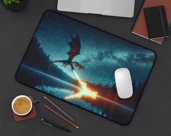 Dragon Desk Mat: Dark Fantasy Gaming Mouse Pad (12"x18")