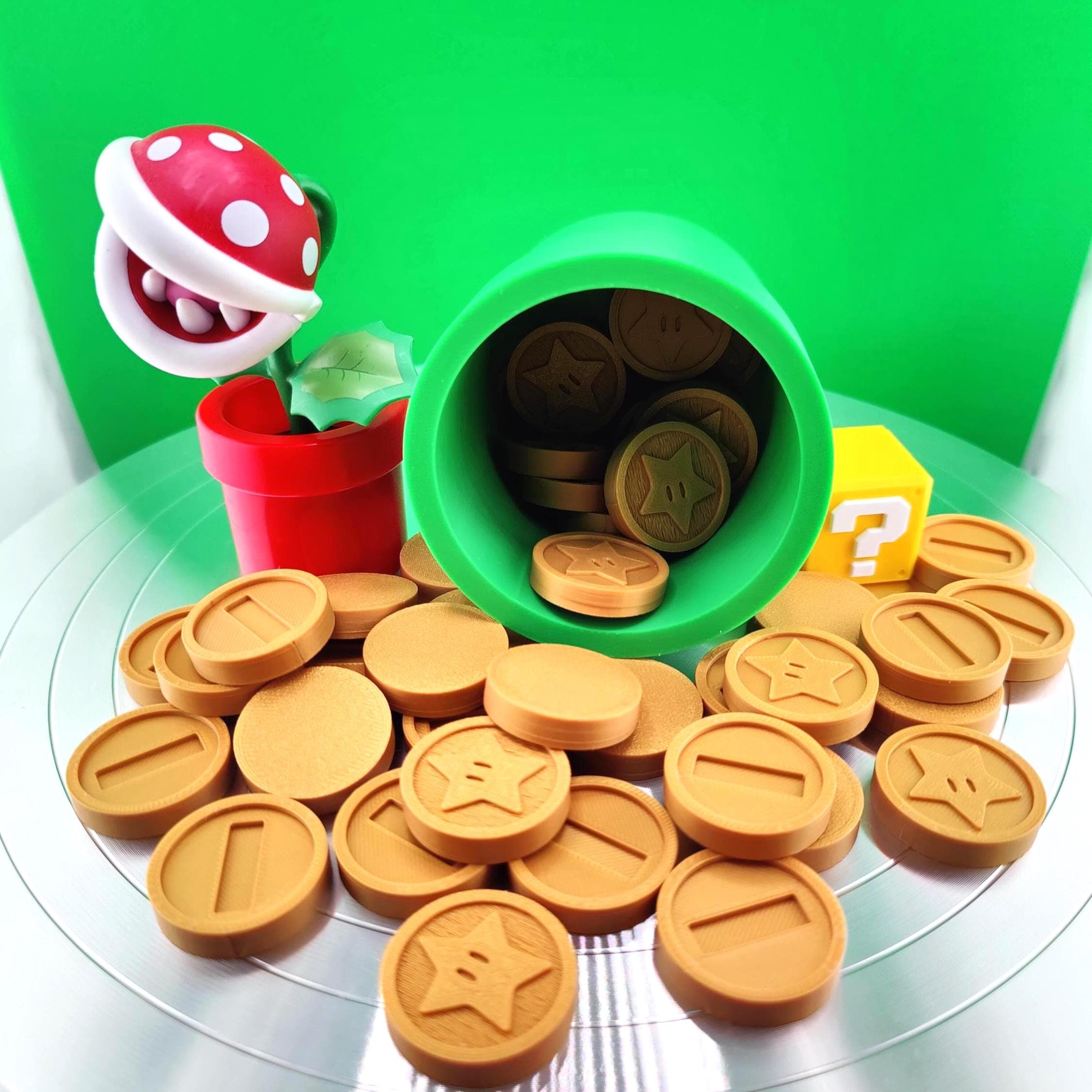 Super Mario Coins Collectible Decor 3D Printed Gamer Gifts for kids Birthday party Decorations Gamer decor Custom Video games Party Favors