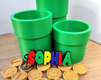 Super Mario warp pipes 3D Printed Custom Gamer Gifts for kids Birthday party favors Collectibles Gaming merch collectible decor Video games