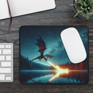 Fantasy Dragon Mouse Pad: Dark Fantasy Gaming Desk Mat (9&quot;x7&quot;)