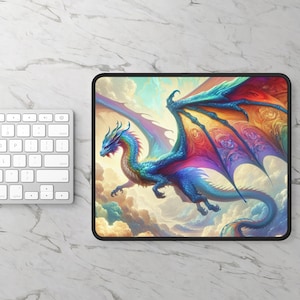 Majestic Dragon Mouse Pad: Fantasy Gaming Desk Mat (9&quot;x7&quot;)