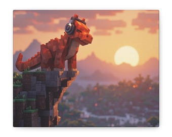 Minecraft Dragon Gamer Canvas wall arte Gift for Kids Room Gaming Wall Art Kids Room Decor Nursery Gamer decore Gifte for-boy video game art