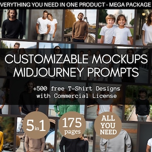 Midjourney Mockup Prompt für anpassbare Mockups Midjourney Unlimited Mockup Prompts Guide Custom Midjourney AI Prompt Mockup Prompt Bundle