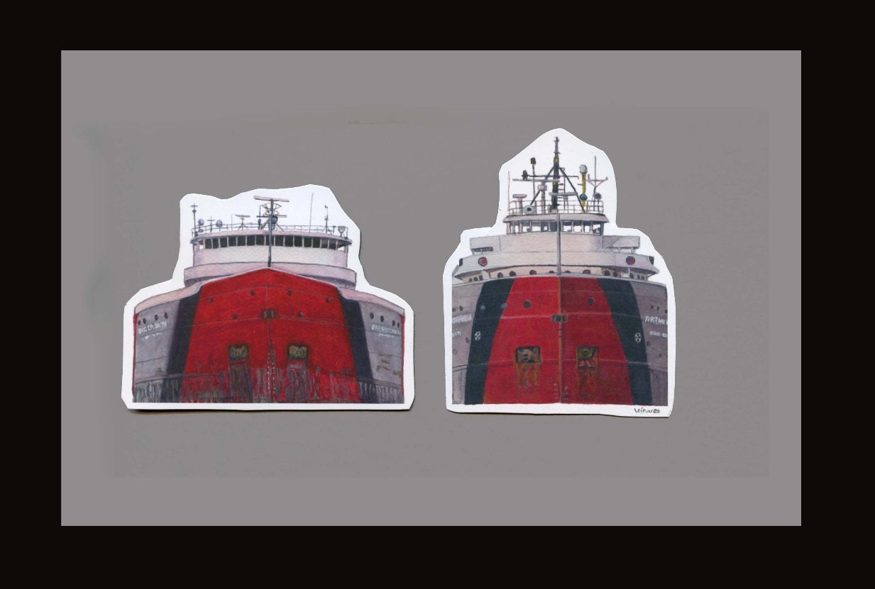 Great lakes freighter Roger Blough and Arthur M Anderson fridge magnet set