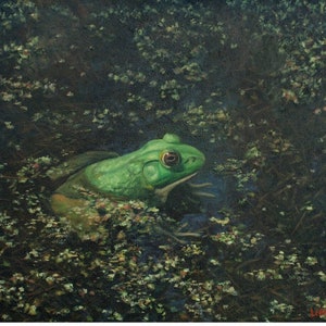 Frog print wall art oil painting print frog wall decor gift animals wildlife art