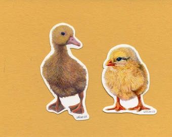 Magnets baby duck and chicken fridge magnet set animal magnet cute gift for her mother&#39;s day animal lover