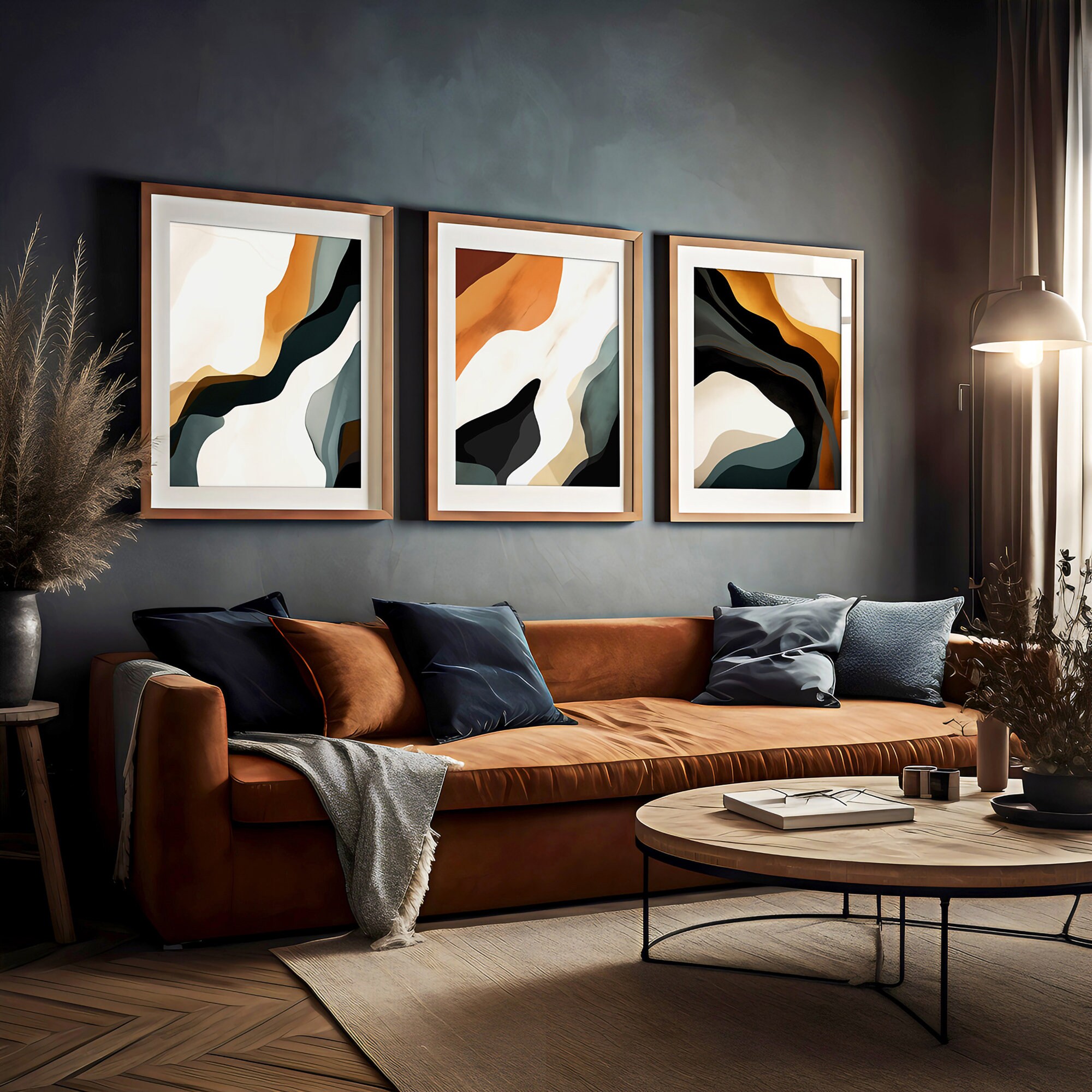 Terracotta Wall Art, Earth Tone Art, Abstract Art, Living Room Prints, Printable Wall Art, Large ...