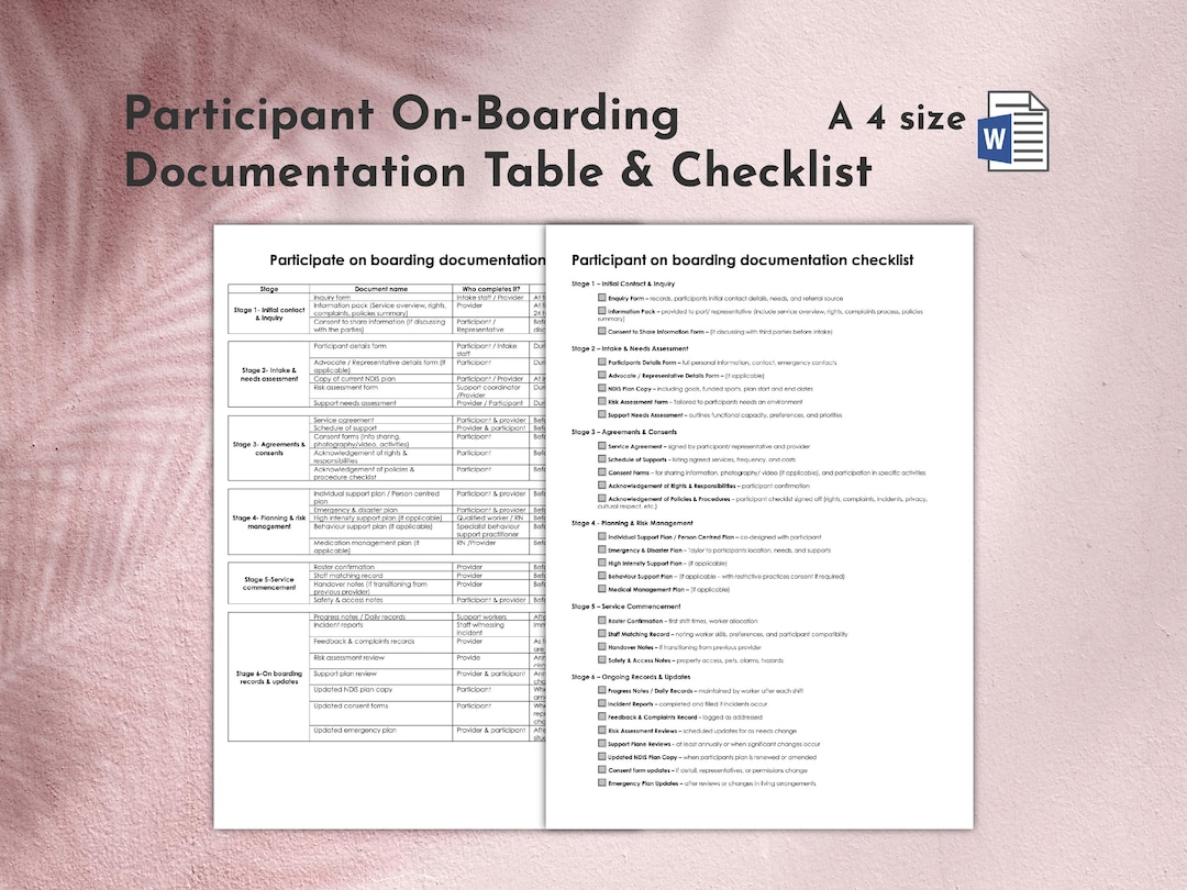 Ndis Mobilization Checklist.pdf NDIS Participant Onboarding Documentation & Checklist Digital Download ...