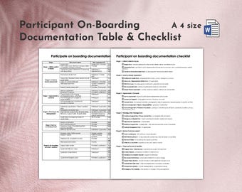 NDIS Participant On enthälte-Dokumentation & Checkliste Digitaler Download