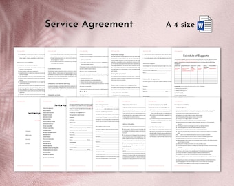NDIS Participant Service Agreement Template Digital Download