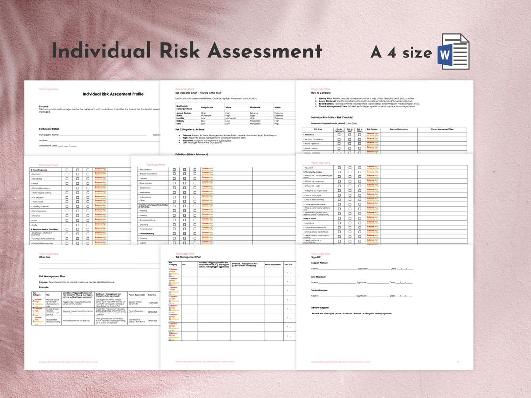 NDIS Individual Risk Assessment Profile Template Digital Download ...