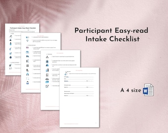 NDIS-Teilnehmeraufnahme Easy-Read Checkliste Digitaler Download